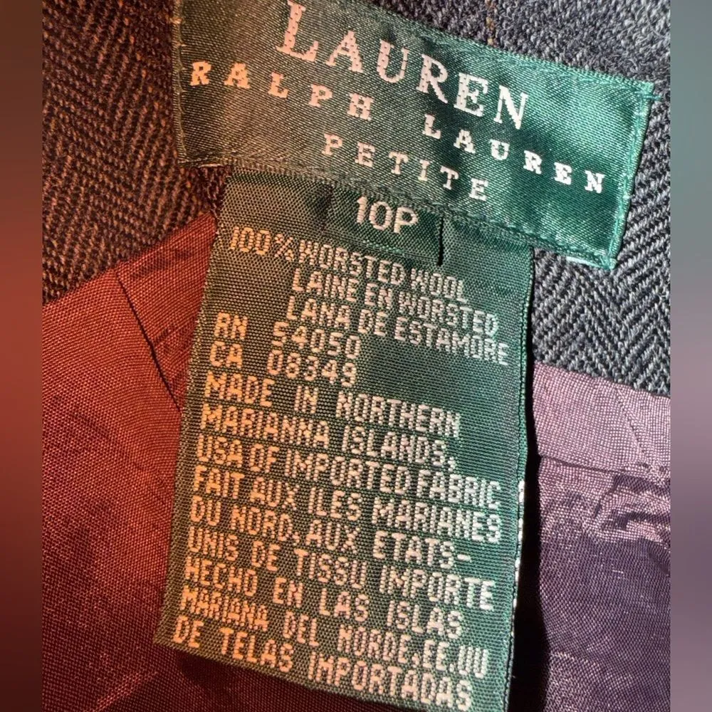 Lauren Ralph Lauren 100% worsted wool Charcoal Pencil Skirt academia vintage #71 - Image 5