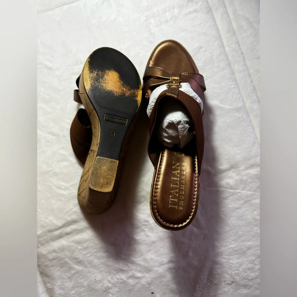 Italian Shoemakers Brown pumps‎ size 41  made in Italy comfort light sandal shoe - Image 11