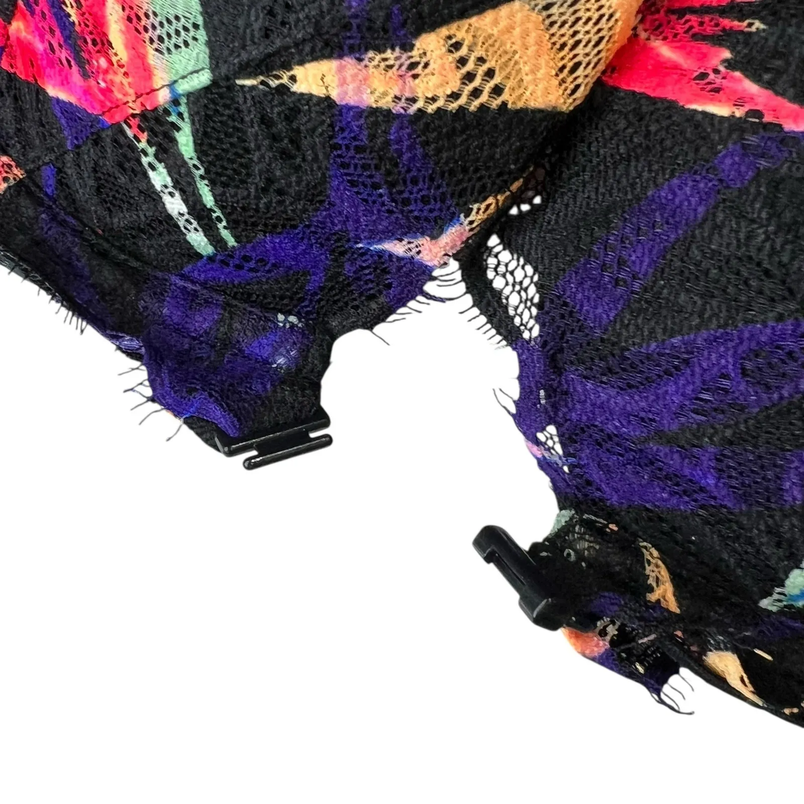 VS PINK Push Up Bra 34B Black Lace Tropical Halter Racerback Front Closure NEW - Image 6