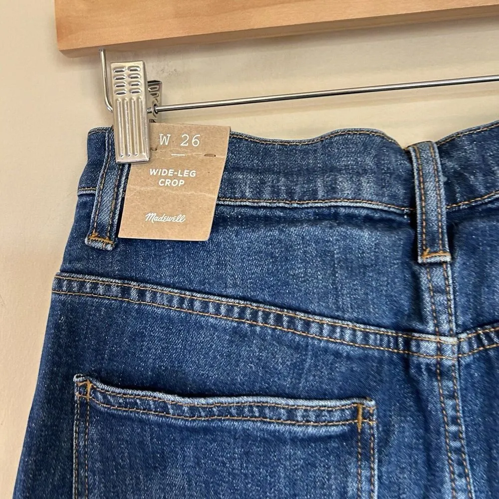 Womens Wide Leg Crop Jeans Size 26 X 23.5 F6251 Denim High Rise - Image 6