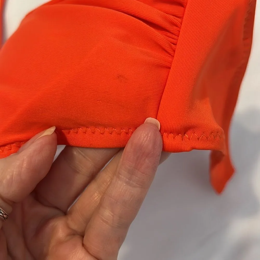 NWOT szL orange bikini structured cups removable halter straps bottom side rings Size L - Image 12
