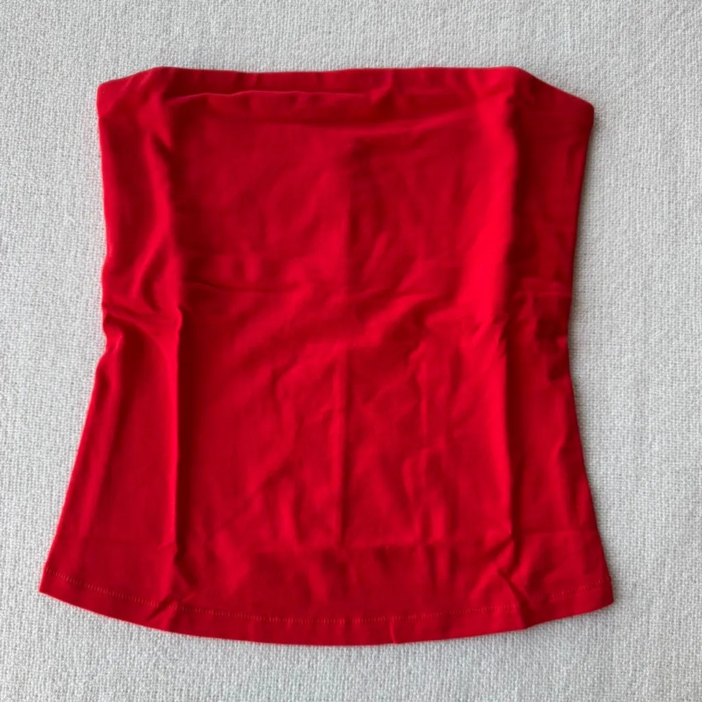 Skims Cotton Jersey Tube Top in Ruby, size XS - Image 3