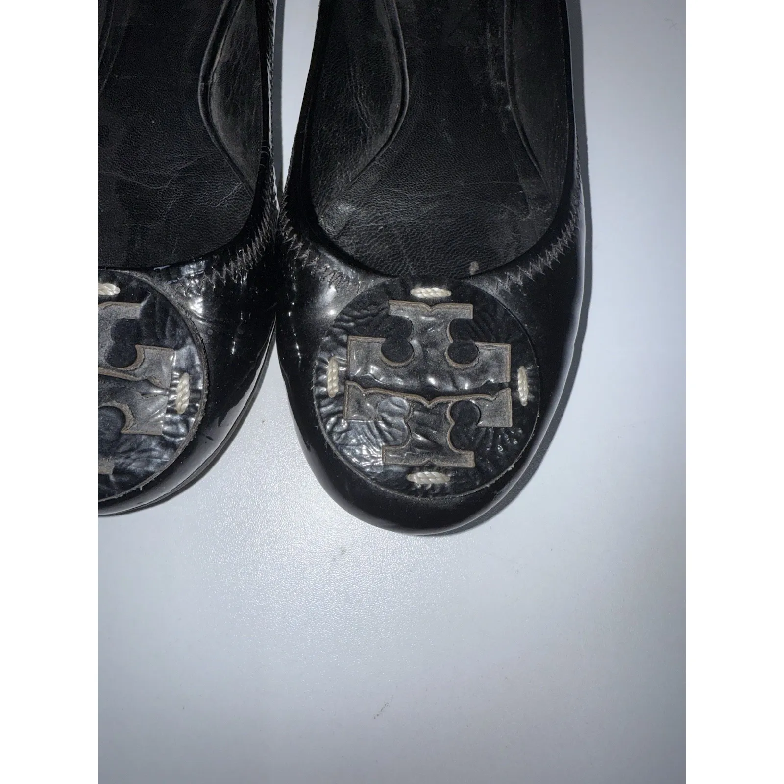 TORY BURCH Women's Reva Ballerina Ballet Flats Black Patent Leather  Size 6 N - Image 3