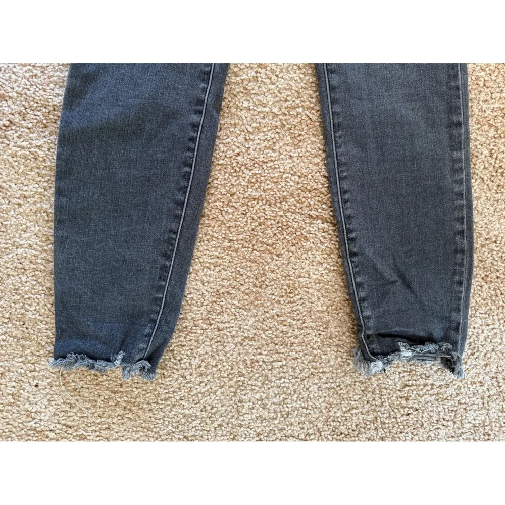 KanCan Ankle Skinny Jeans Frayed Hem Gray/Black Wash Denim‎ Size 28 Gray - Image 9