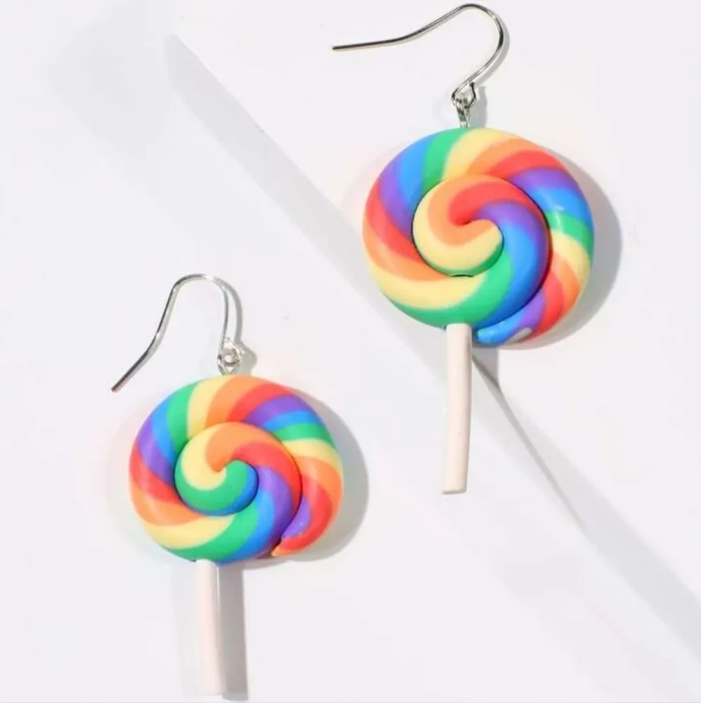 NWT! Rainbow Lollipop Dangle Drop Earrings NEW Blue - Image 2
