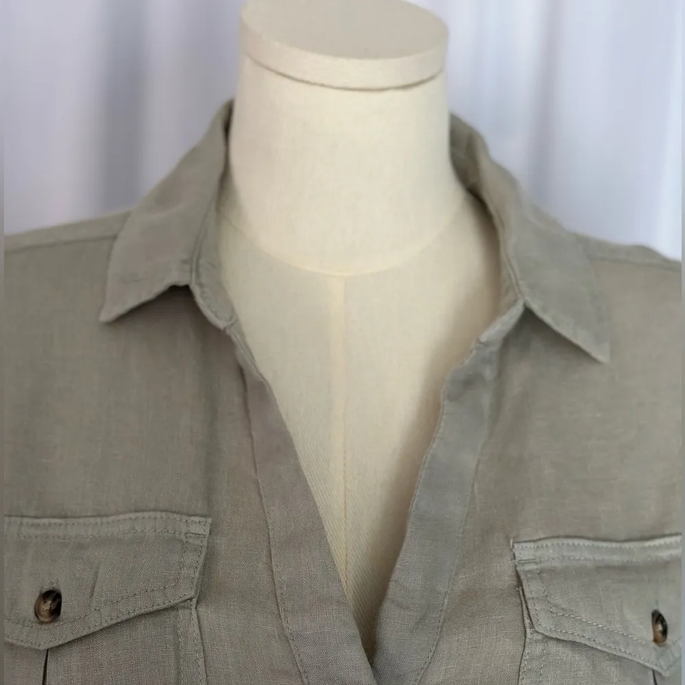 Nicole Miller New York Dolman 100% Linen Women's Shirt (661) - Image 7