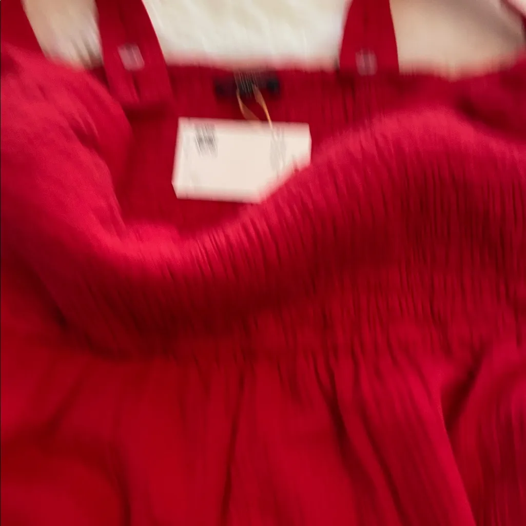 Quince Jumpsuit size XL with wide ham inseam 27” bust 38/40 elastic adjustable Red - Image 7