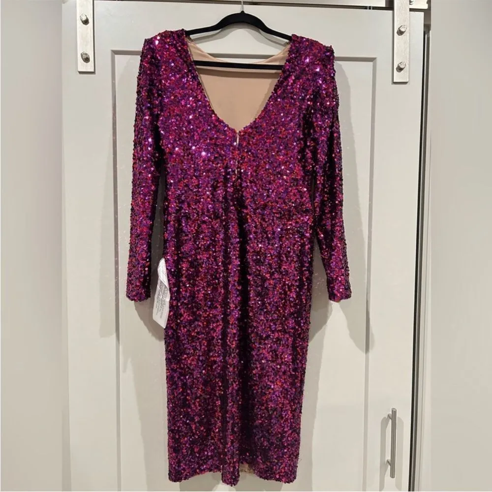 *NEW* ✨STUNNING✨ Dress the Population Never Forget Sequin Midi Dress xs - Image 4