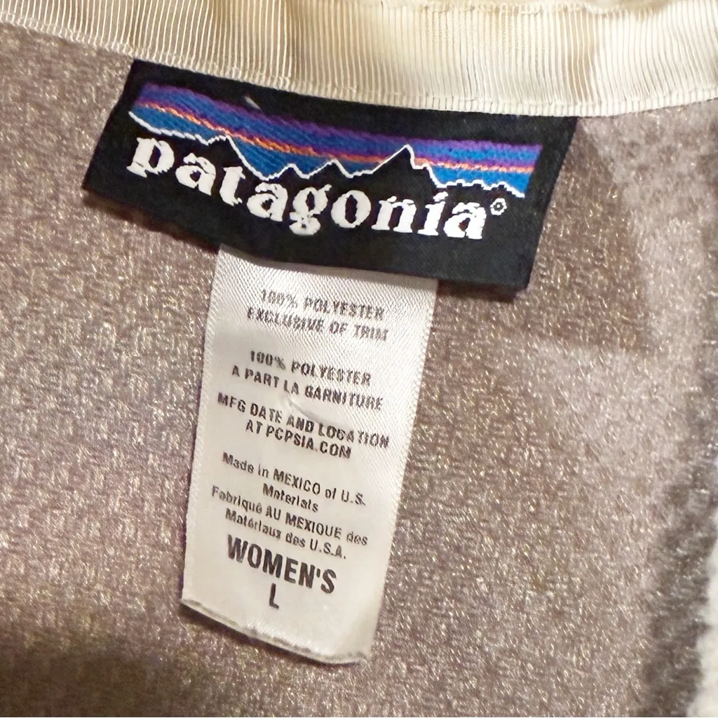 PATAGONIA Women's Retro-X Sherpa Fleece Vest Zip-Front Natural Large - Image 3