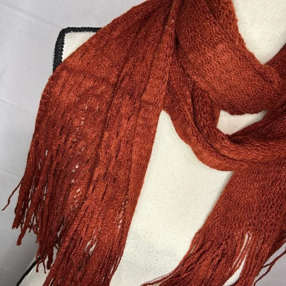 Blue Pacific Cashmere and Boiled Wool Open Knit Scarf Shawl One - Image 7