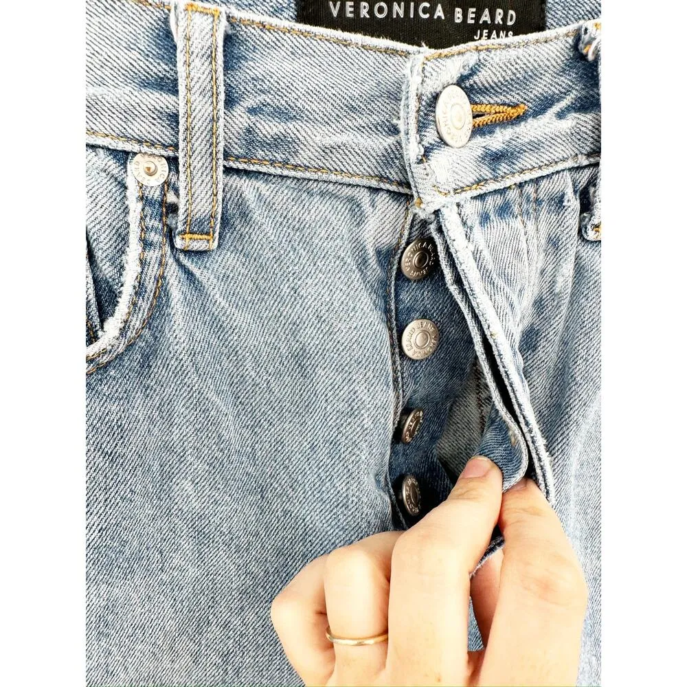 Veronica Beard Blake Classic Straight High Rise Denim Blue Jeans Size 27 - Image 4