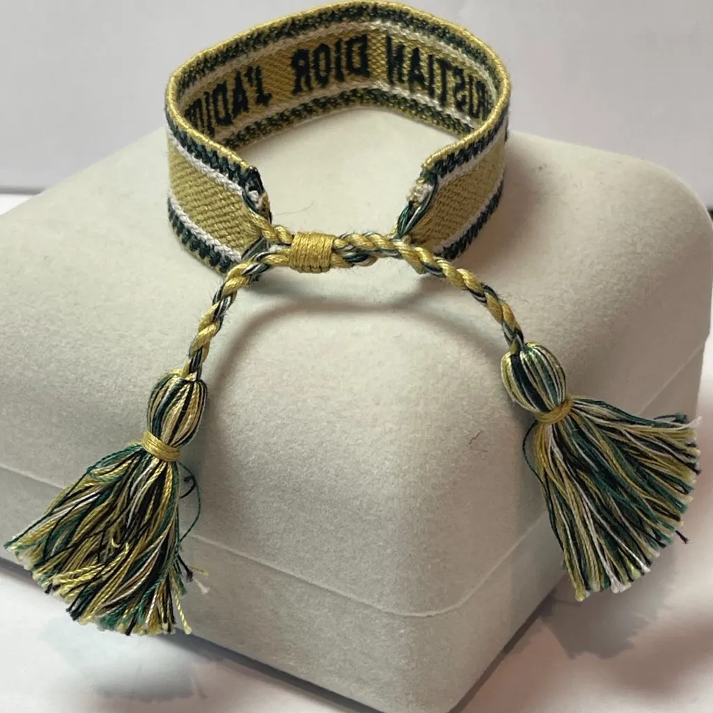 Christian Dior J'Adior Friendship Bracelet, Navy & Yellow - Preowned - Image 3