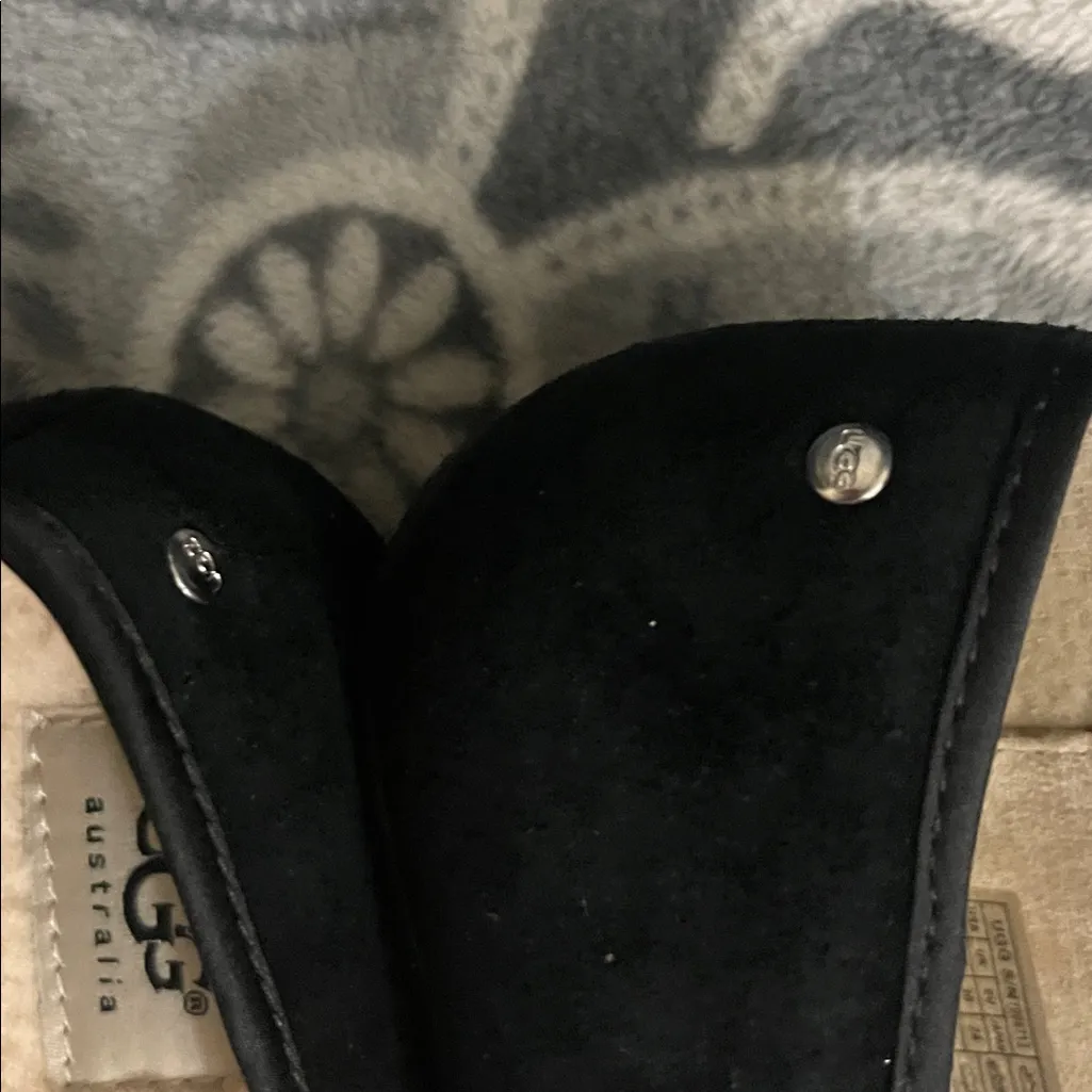 UGG Alloway Flats Shoes Crystal Bow Swarovski Crystal Black Sz 7 - Image 5