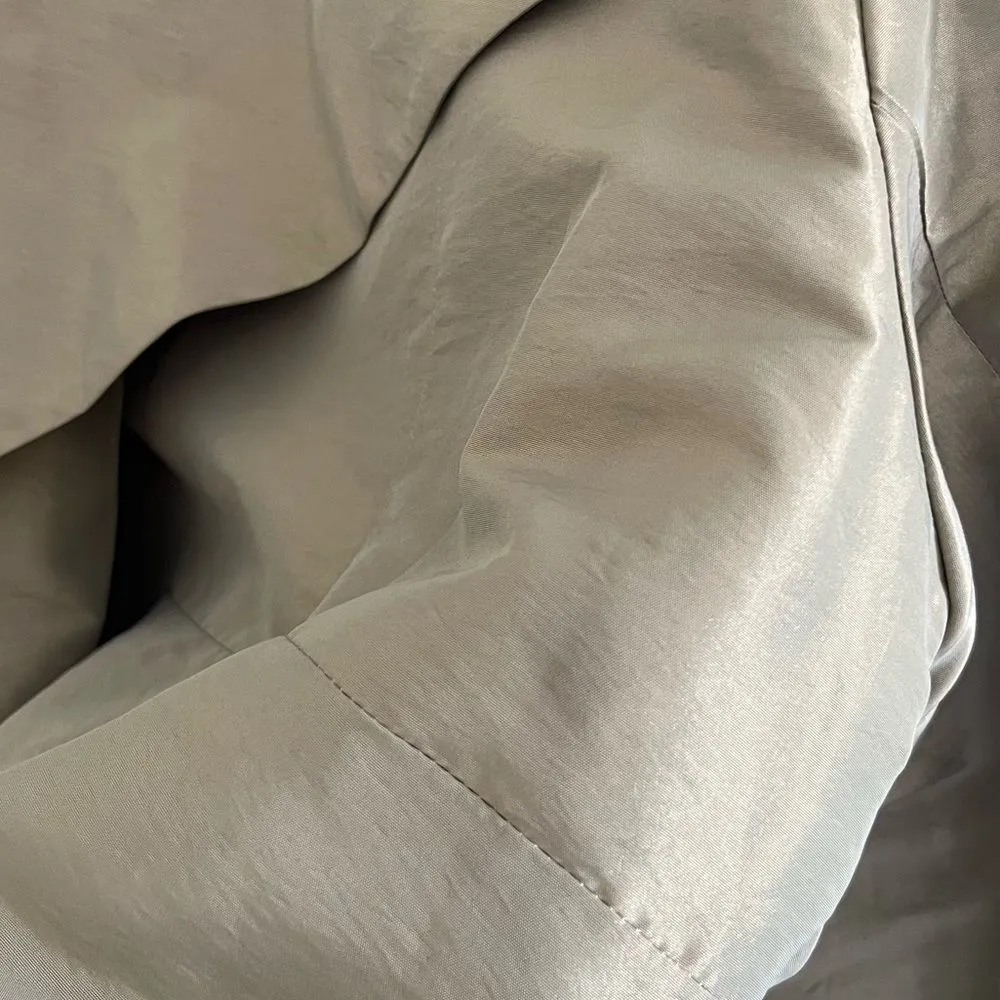 Y2K Sundays by Nubiano Olive Satin Blazer 16 Rhinestone Buttons Bow Back Green - Image 6