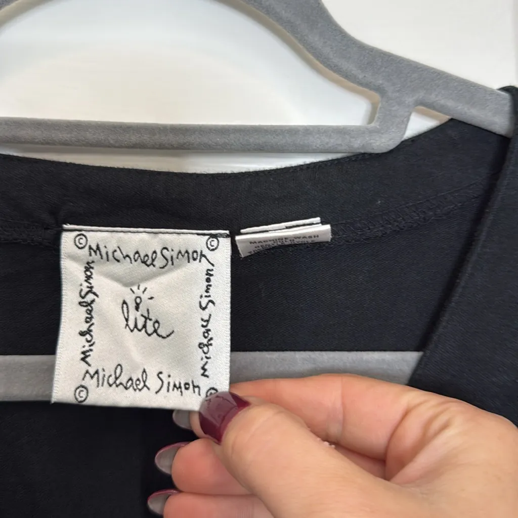 Michael Simon dog embroidered button down cotton cardigan Black - Image 4