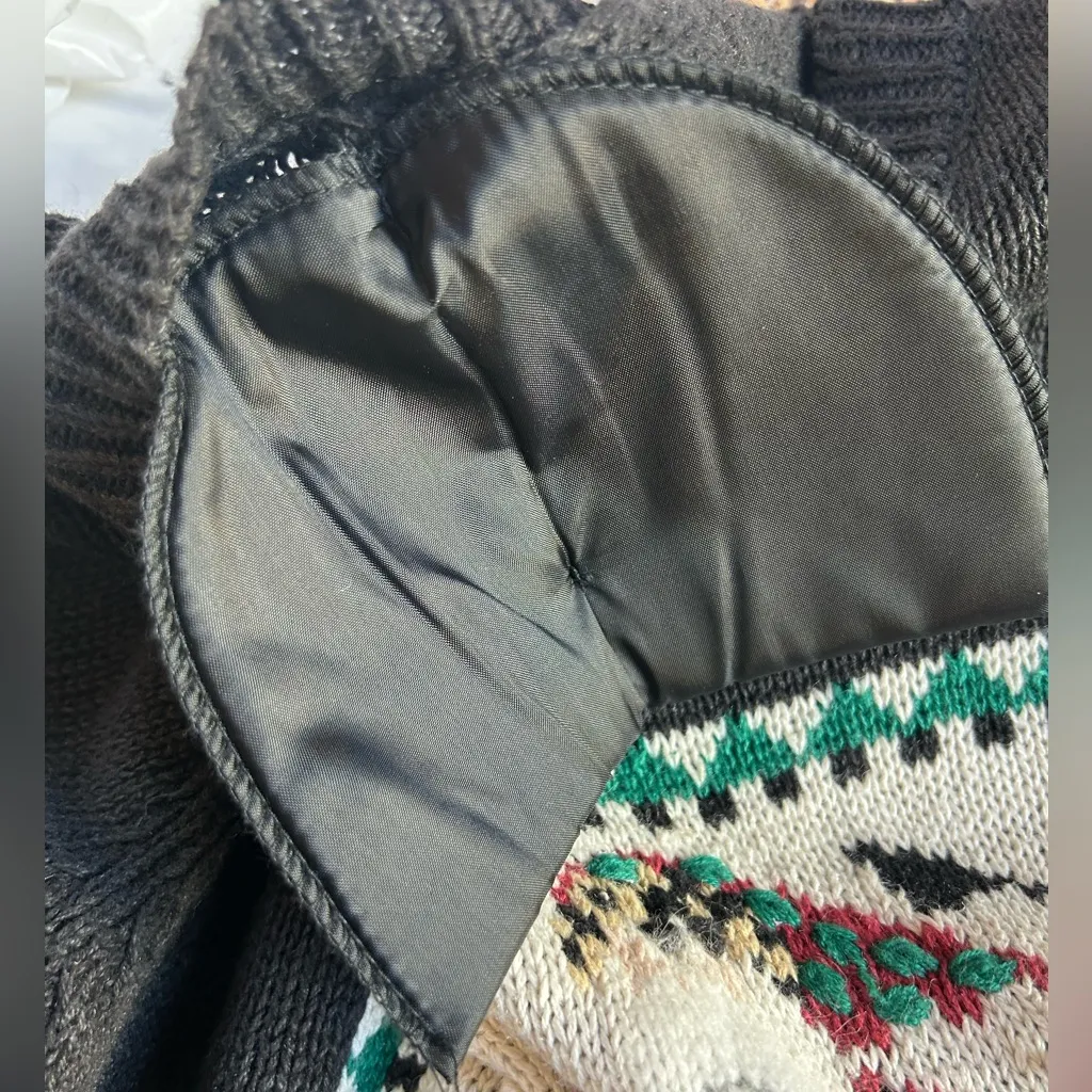 VTG deadstock 80s 90s intarsia knit Santa Clause  sweater shoulder pads NWT S - Image 7