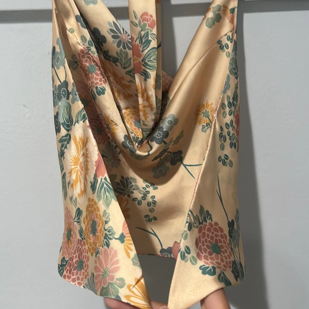 Zara Womens Halter Top Floral Backless Sexy Top Summer Whimsical - Image 4