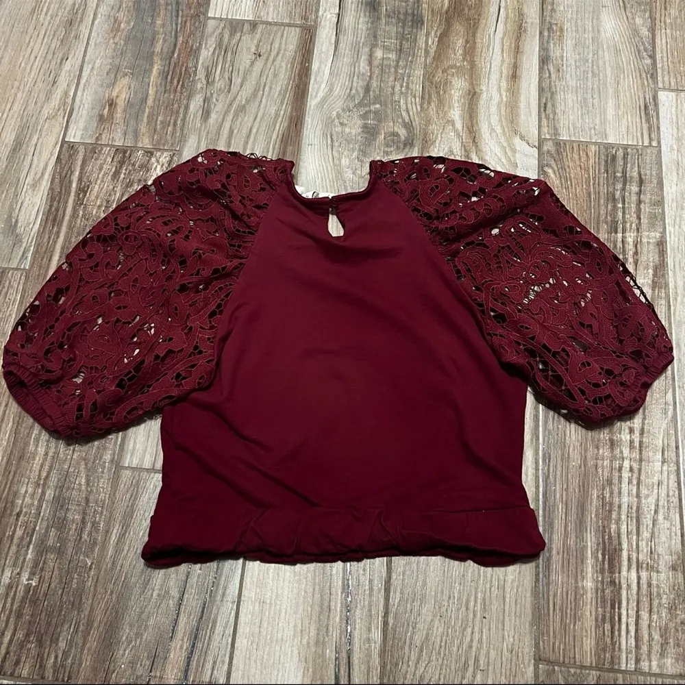 Anthropologie Dolan Left Coast Lace Sleeve Top - Image 4