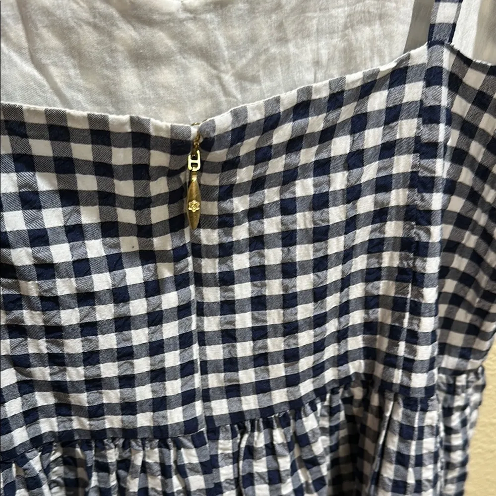 Draper James size 6 Blue and White Gingham Dress - Image 7