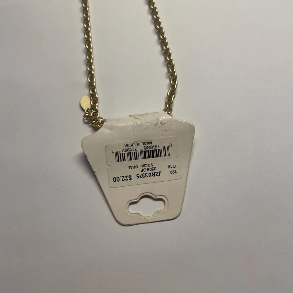 CH Crazy Horse by Liz Claiborne SOCIAL OPAL Necklace Gold Tone Chain $22 - Image 11