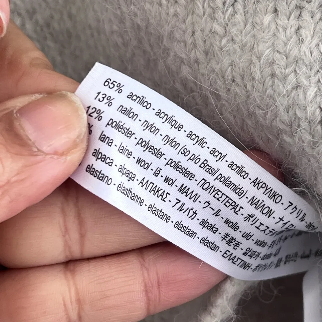 Zara Women’s Cropped Sweater In Taupe Alpaca & Wool Blend - Image 11