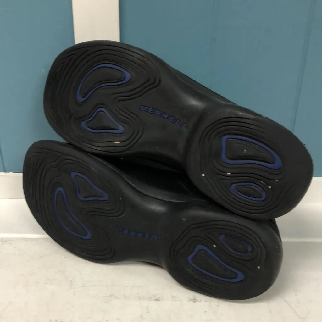 Womens sz 7.5 Merrell Topo Curve‎ Black Fabric Suede Slip On Back Shoes - Image 5