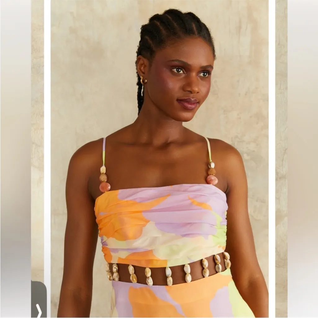 Amur Georgie Beaded Waist Midi Dress size 8 - Image 4