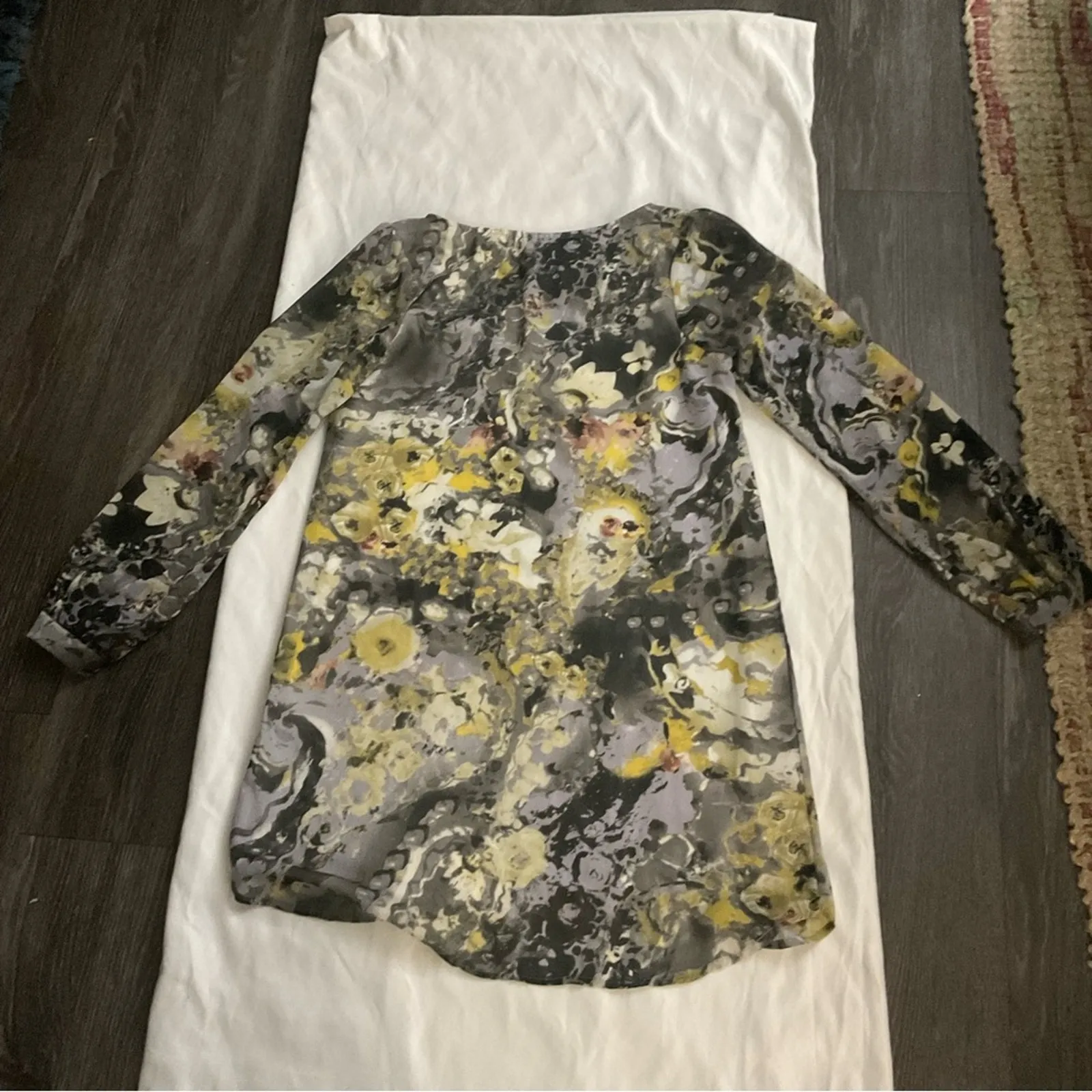 Fab’rik White Collection Floral Shift Midi Dress S Cottagecore Dopamine Fairy - Image 6