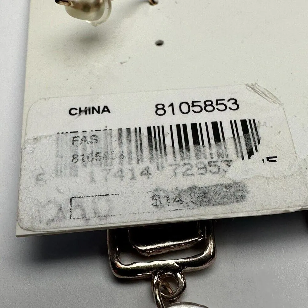 Periwinkle By Barlow Two Tone Metal Pierced Dangle Drop Earrings Silver - Image 9