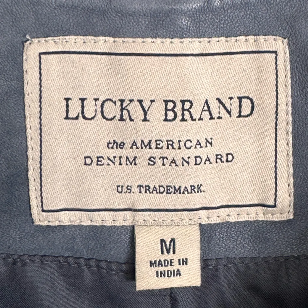 Lucky Brand  Blue Leather Jacket size M - Image 2