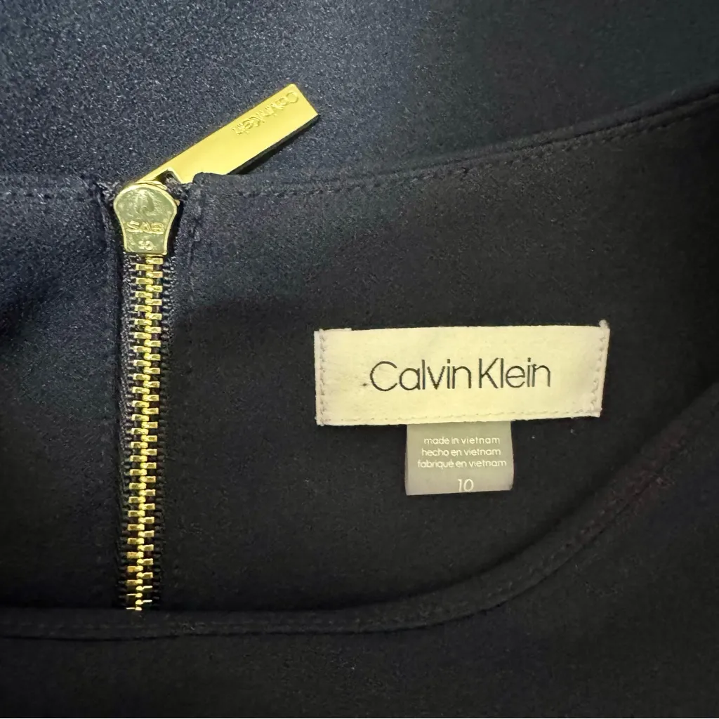 Calvin Klein Tulip Sleeve Sheath Dress Navy Blue Size 10 - Image 9