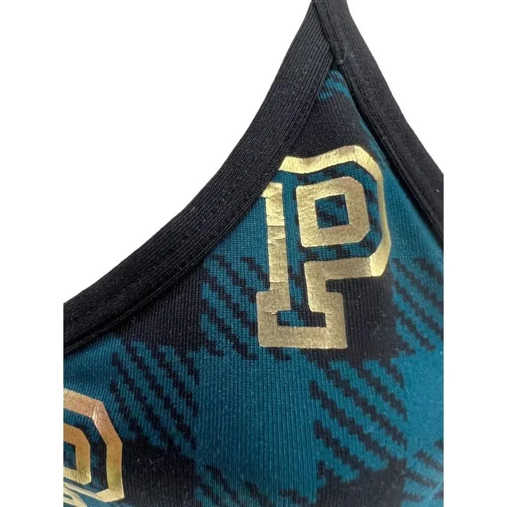 Pink Victoria's Secret Sports Bra Womens Small Gingham Plaid Mesh Back V Neck - Image 3