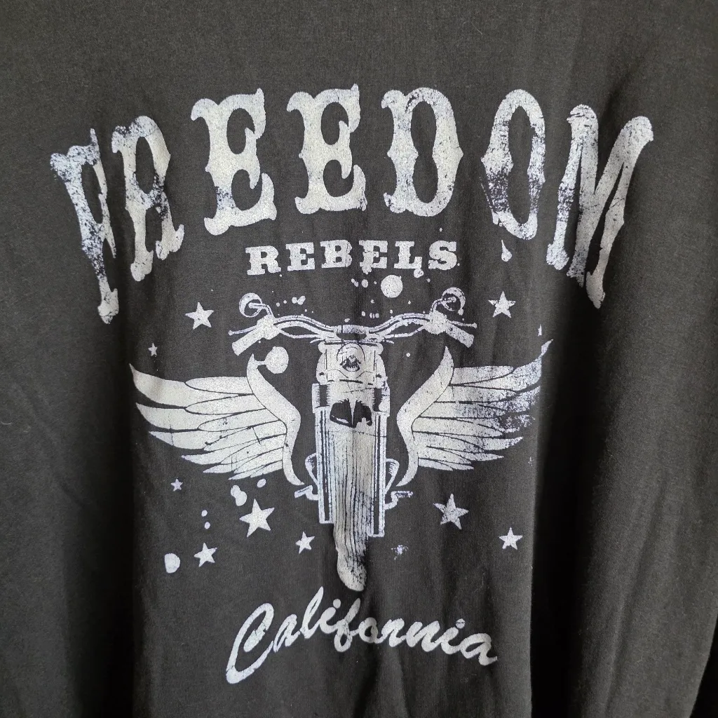 Cicle X Freedom Rebels California Black Graphic Sweatshirt Motorcycle Size L Size L - Image 4