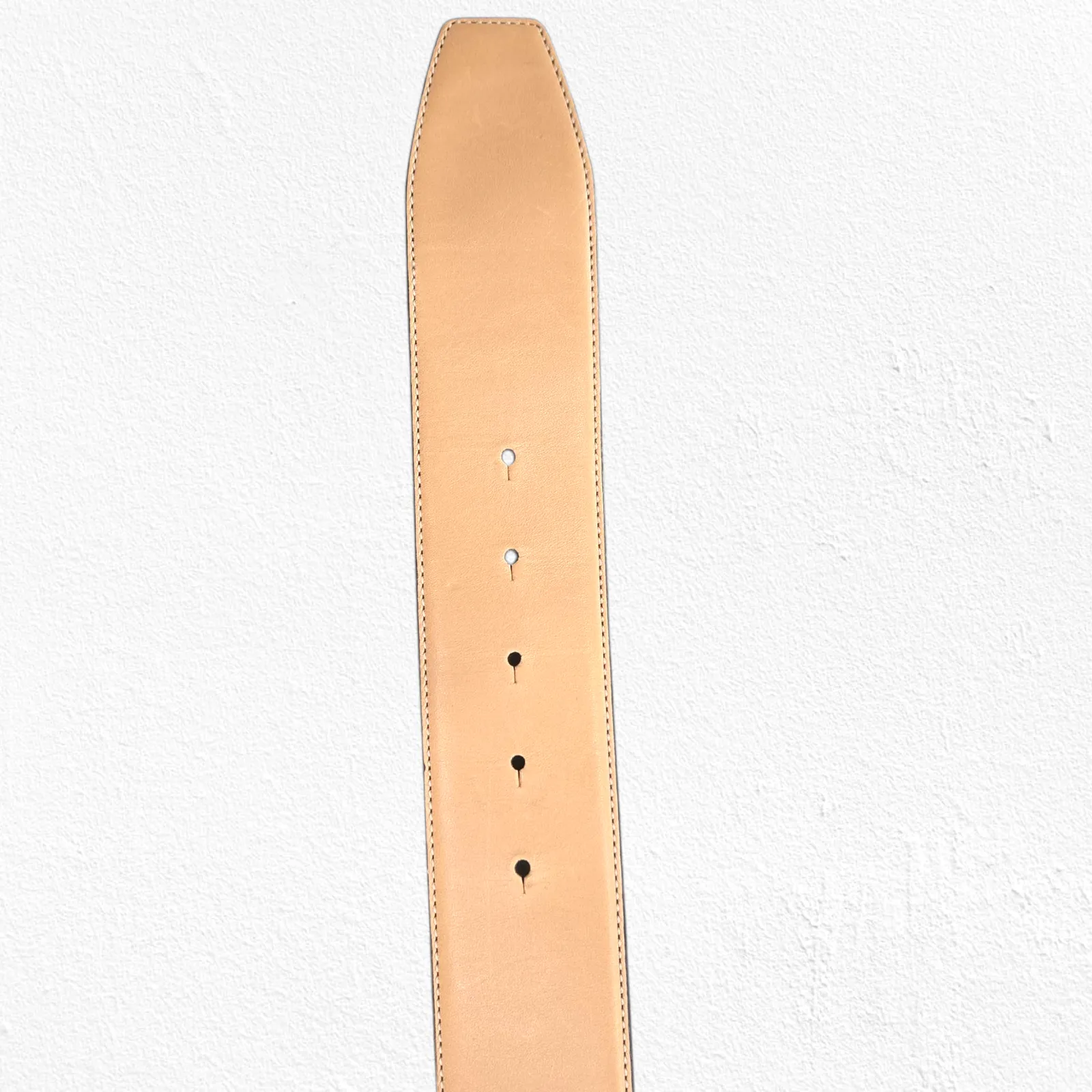 Coach Sig C Pierced Belt 90110 Tan Beige Gold Square Buckle Leather Size Medium - Image 8