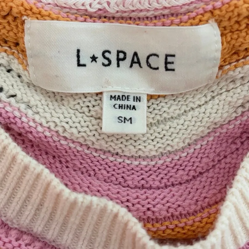 l*space L* Make Waves Sweater Chevron Catching Sun Pink - Image 4