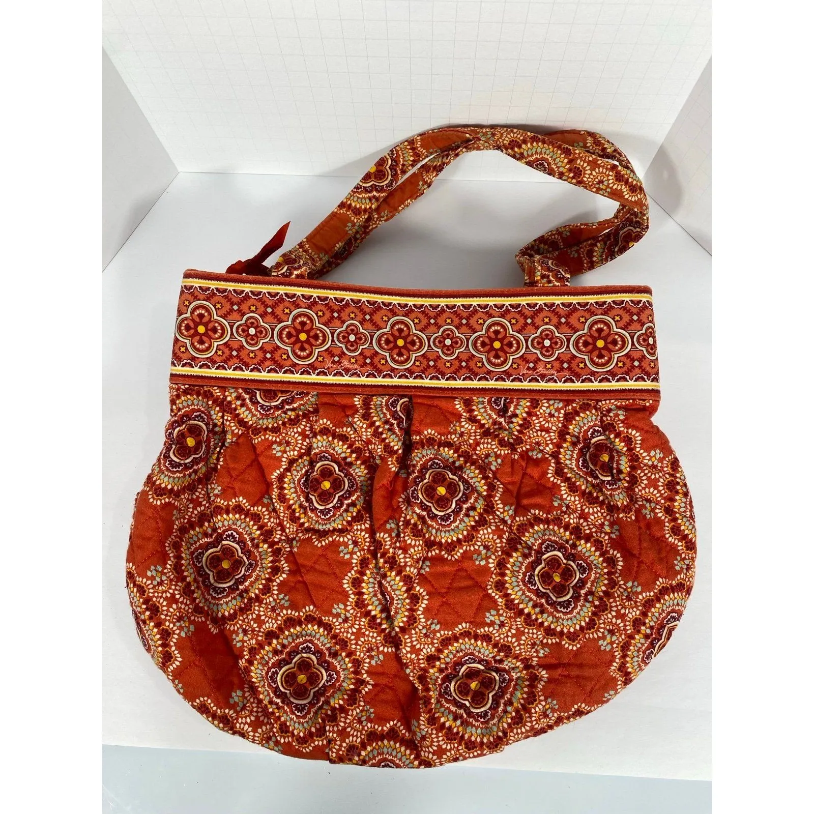 Vera Bradley Quilted Paprika Shoulder Bag in Rust Floral Medallion Print - Image 2