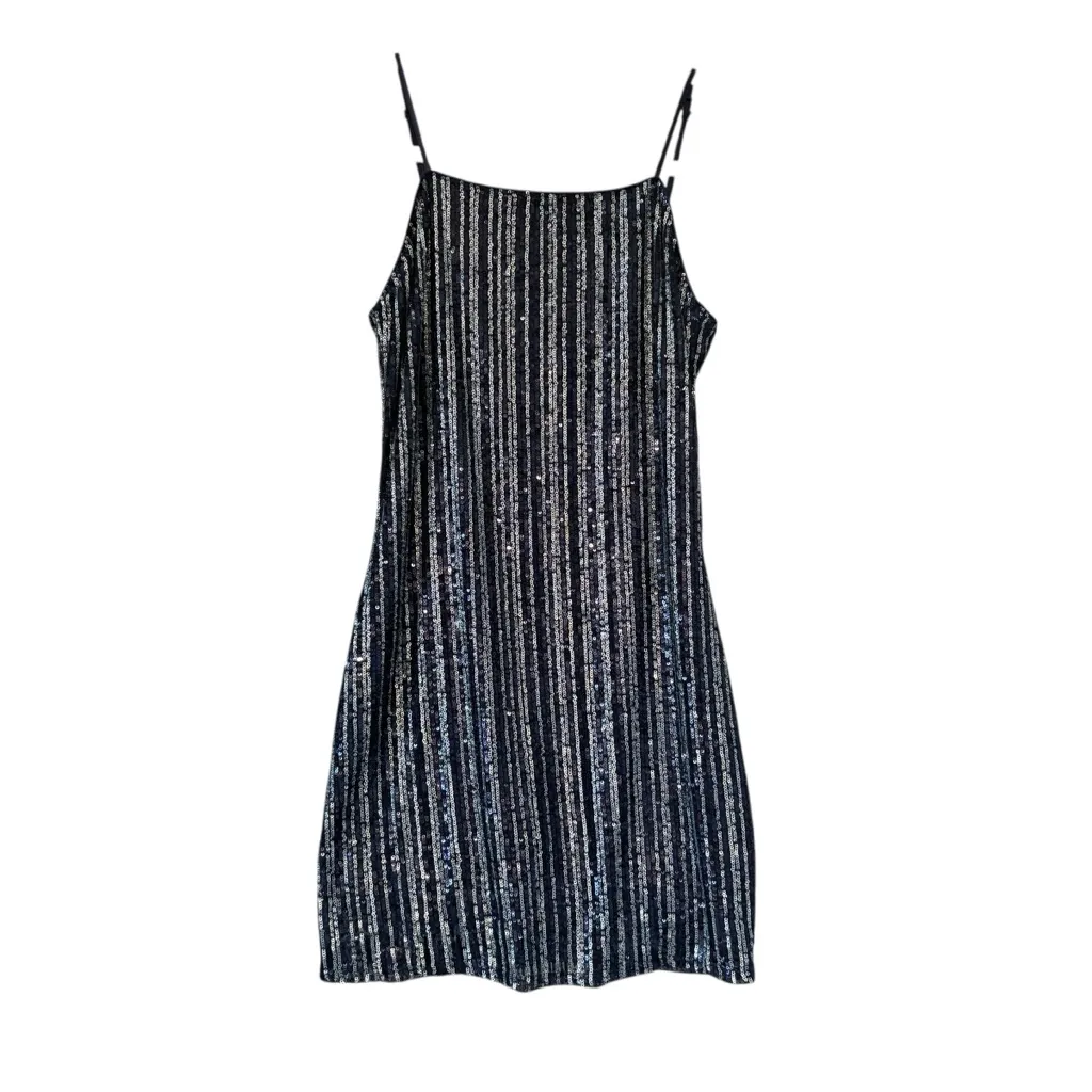 NWT, Trixxi Shine Dress Spaghetti Straps Blue Sparkle, Sz S - Image 12
