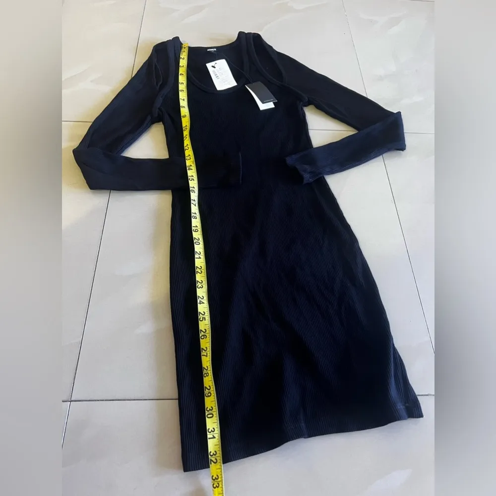 MONROW Women Knit Sheath Stretch Sweater Dress LONG Sleeve Size XS Black - Image 9