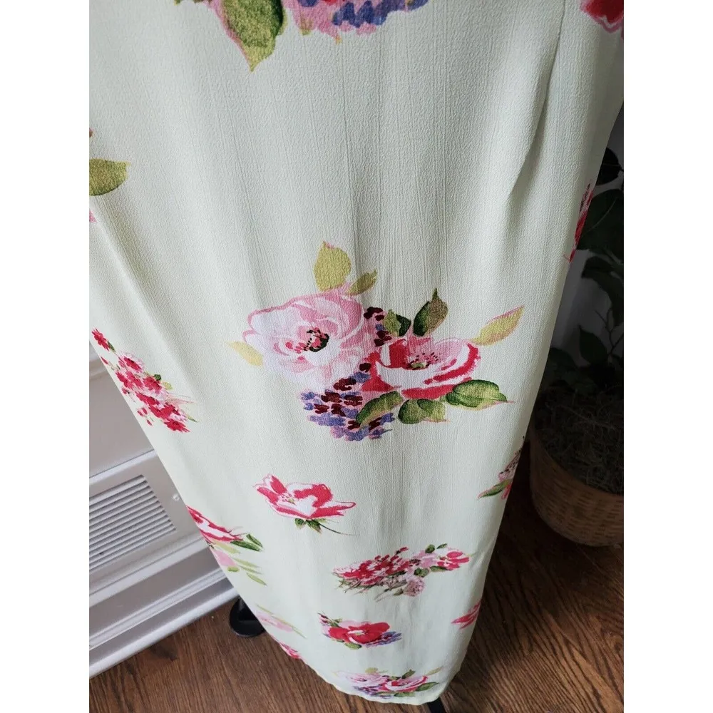 Vintage Karen Kane Floral Polyester Sleeveless Scoop Neck Long Maxi Dress 14 - Image 4