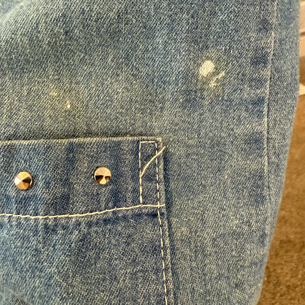 Vintage Fran’s Dallas Denim Vest Star & Heart Appliqué | 90s Y2K Western Boho Blue Size M - Image 5