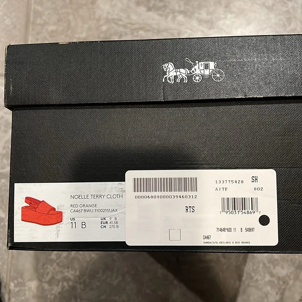 COACH Noelle Terry Cloth Sandal, Red Orange Size 11 Comes in Box - SOLD OUT! - Image 13