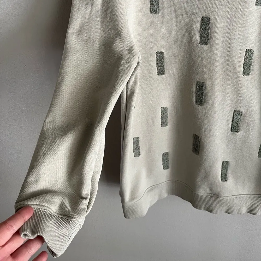 Bohme light green abstract pullover puff shoulder sweatshirt neutral cozy fall - Image 4