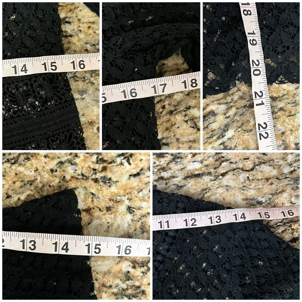 Hazel Women's Black Olivia Bell Sleeve Lace Crochet Sheer Blouse Anthropolgie S - Image 5