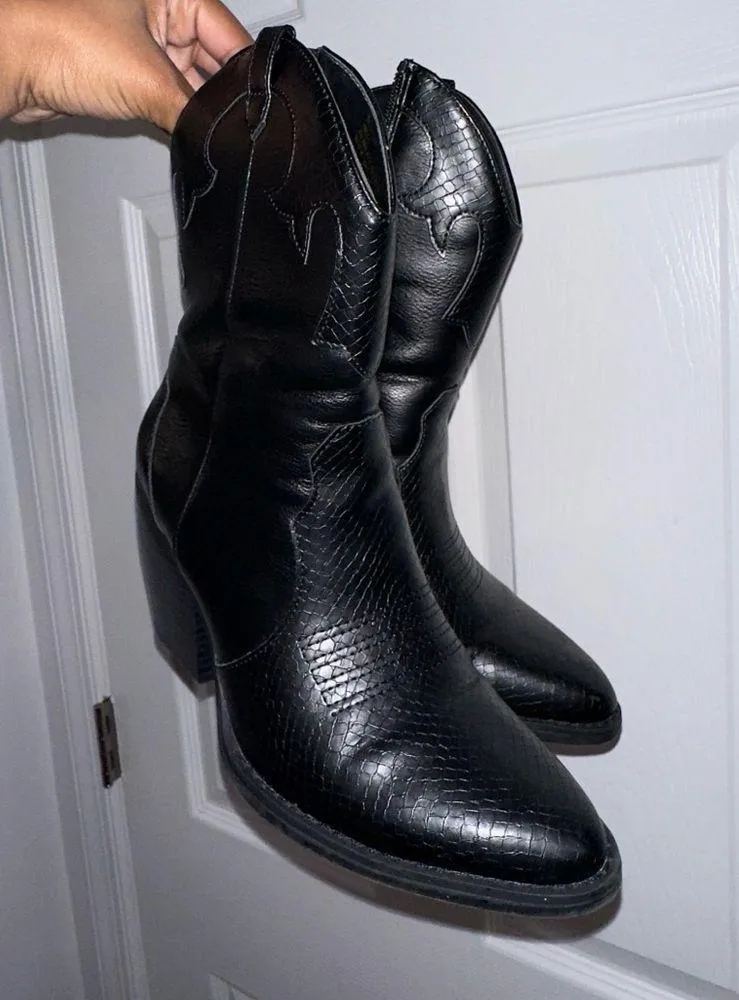 mix no. 6 On up, cowboy boots / booties black - Image 4