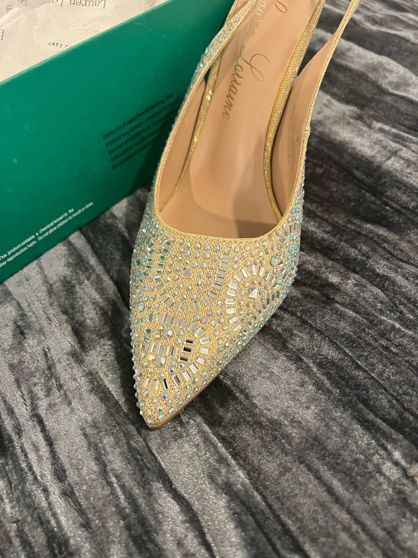 Elegant Gold Slingback Heels by Lauren Lorraine - Image 2