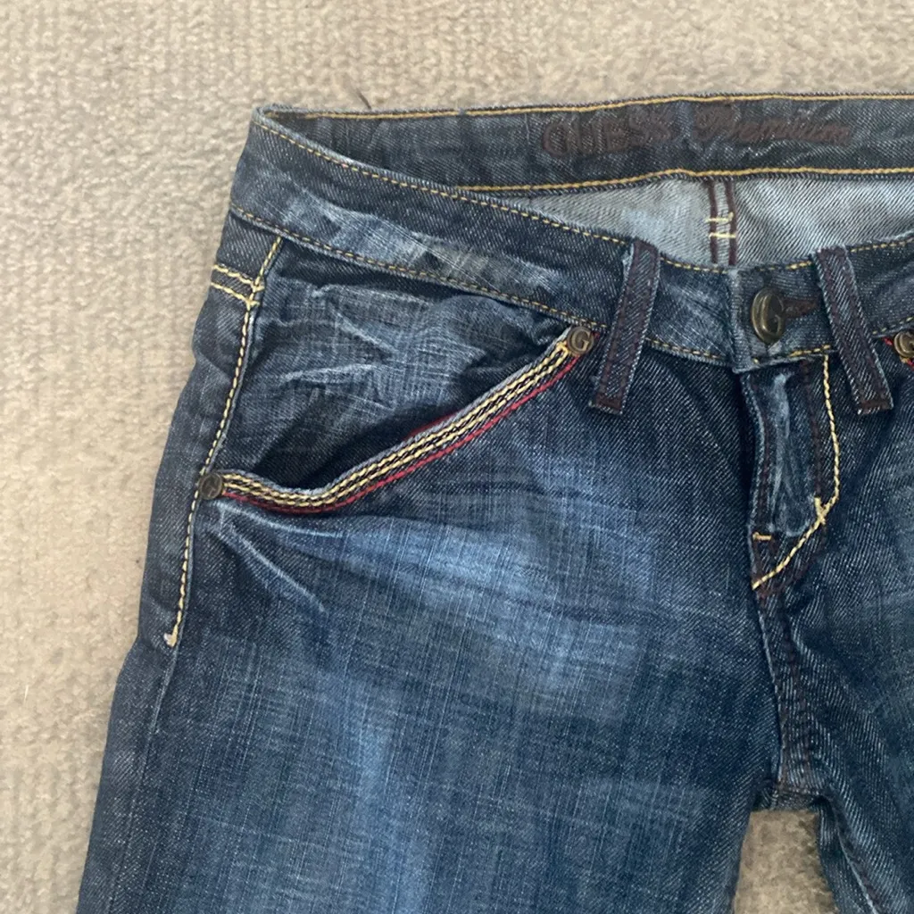 Vintage Guess Premium Denim Y2K Naomi Lowrise Bootcut Jeans Dark Wash 27 - Image 2