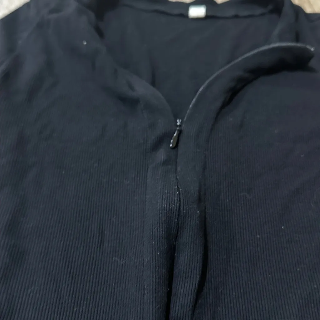 Black Long Sleeve Bodysuit with full zipper to waist line - Image 2