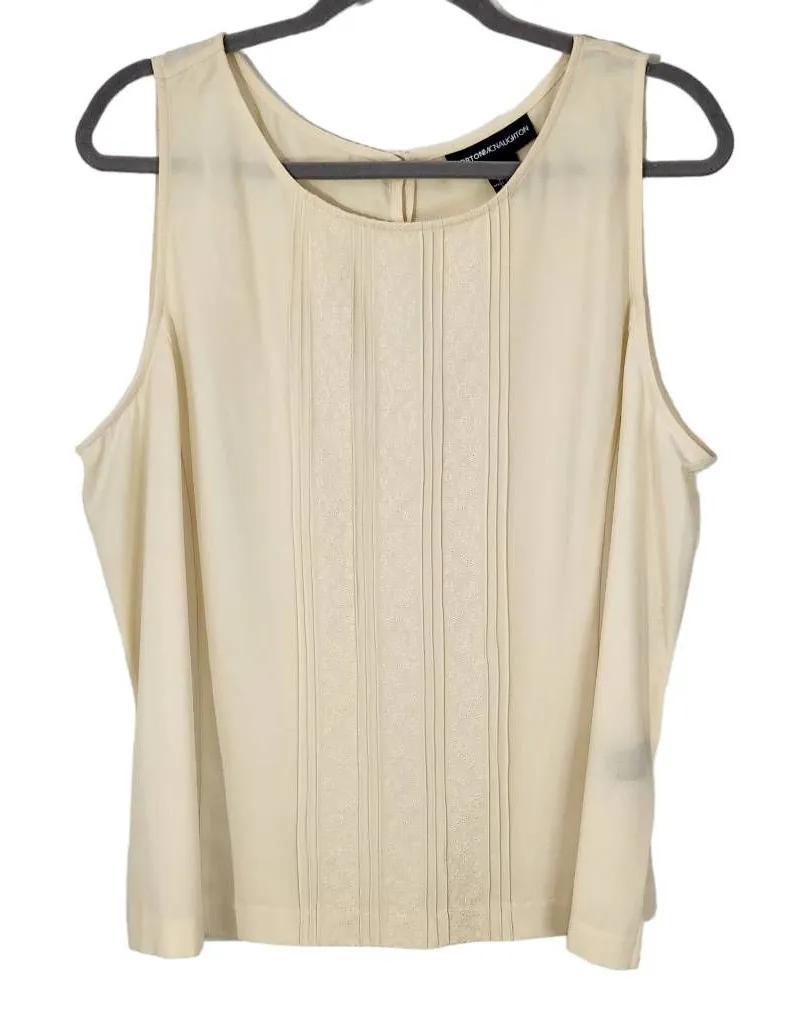 Norton McNaughton Butter Yellow Embroidered Shell NWOT Size 18 Yellow Sleeveless - Image 1