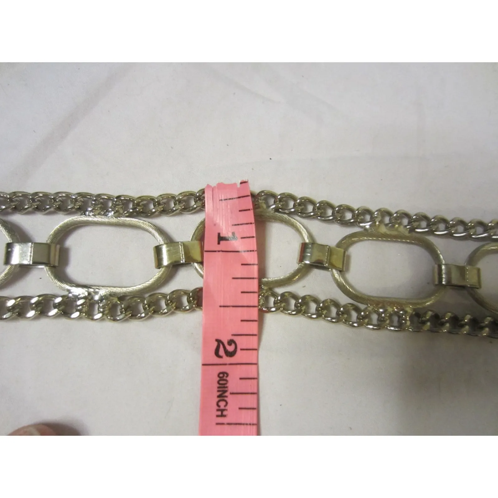 Unbranded Chain Link Metal Belt Y2K Glam Silver 38” - Image 9
