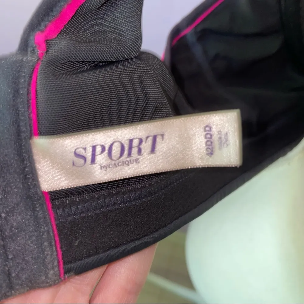 Sport by Cacique 42DDD High-Impact Molded Underwire Sports Bra Black - Image 5